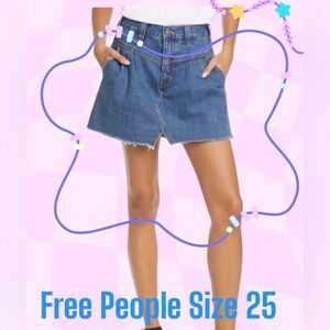 Free People Sidecar Denim Miniskirt Size 25 NWT
